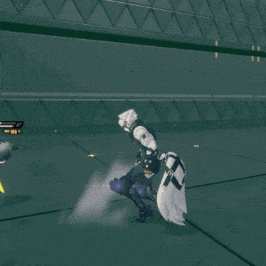 a video game shows a character with a sword and the number 13