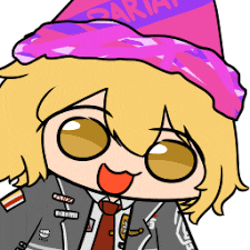 a cartoon drawing of a girl wearing a pink hat that says aria