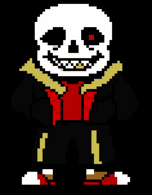 a pixel art of sans from undertale