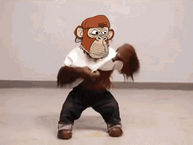 a cartoon of a monkey wearing a hat that says ' monkey ' on it