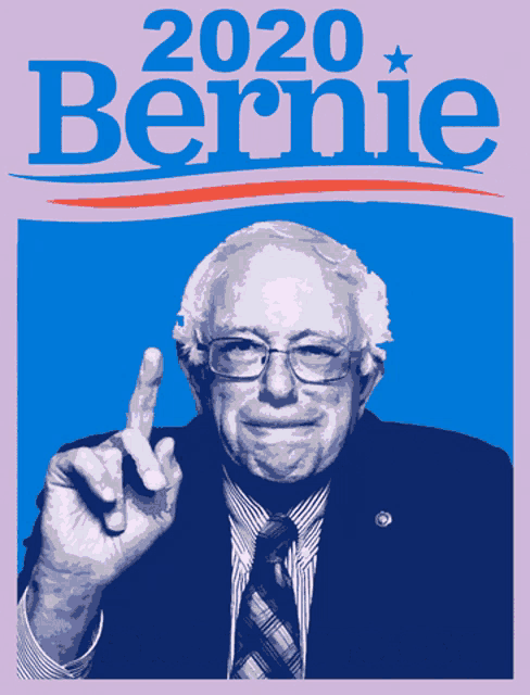 a poster for bernie shows a man in a suit and tie