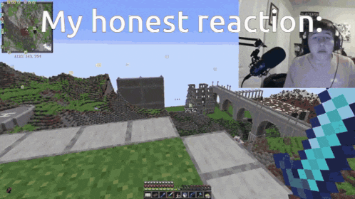a screenshot of a video game with the words " my honest reaction " above it