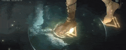 a person 's feet are floating in the water in a video game .
