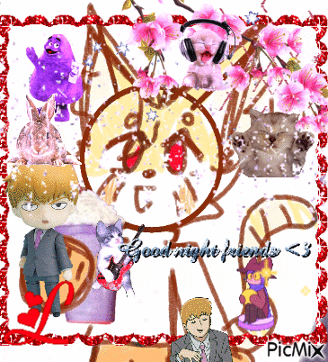 a collage of cartoon characters with the words good night friends