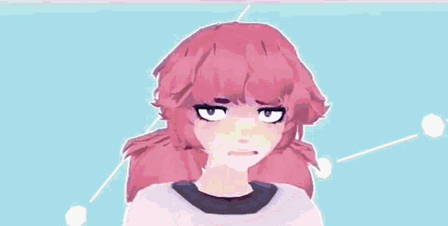 a blurry picture of a girl with pink hair and a purple background .