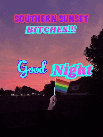 a sunset with the words southern sunset bitches and good night