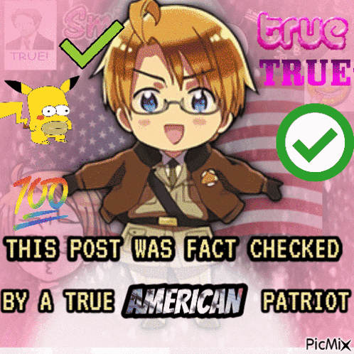 a post that says this post was fact checked by a true american patriot by picmix