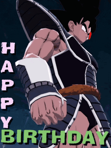 a picture of a cartoon character with the words happy birthday below him