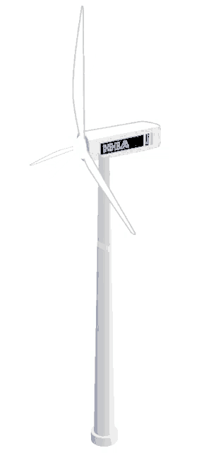 a drawing of a wind turbine that says hhla on the top