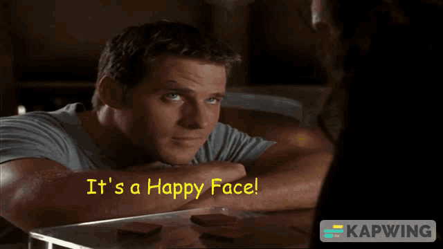 a man says it 's a happy face in a video