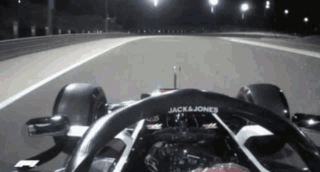 a jack & jones branded steering wheel is on a race car