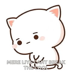 a cartoon cat is sitting down with the words `` mere liye can t break the cool '' written on it .