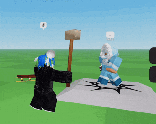 a person holding a hammer in a video game with the name urano visible