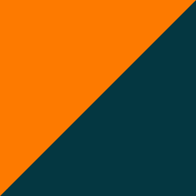 an orange and blue background with a white euro symbol on it