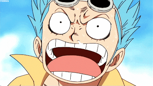 a cartoon character with a surprised look on his face has the word franky on the bottom