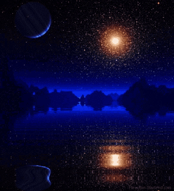 a computer generated image of a starry night sky with the website the killer starseed.com