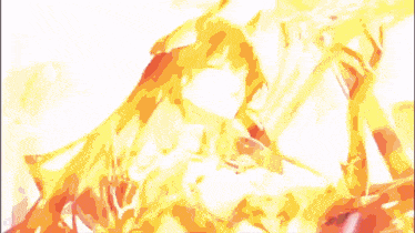 a girl with long red hair is surrounded by flames and fire .