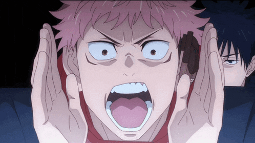 a close up of a cartoon character 's face with his mouth open