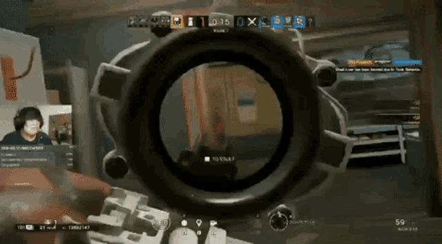 a video game is being played with the number 59 on the bottom