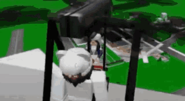 a person is standing in front of a giant spider .
