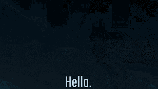 a man in a mask says hello to someone in the dark