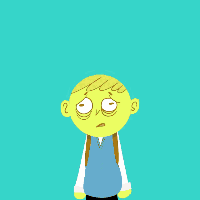 a cartoon drawing of a boy with his arms outstretched and the words friday above him