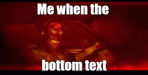 a man with blood on his face is driving a car and the caption says me when the bottom text