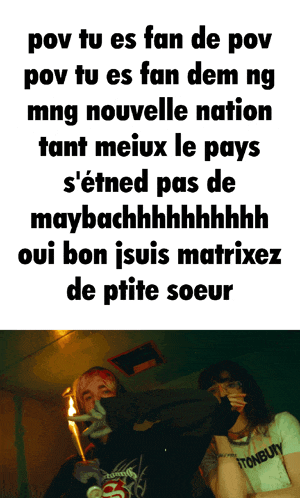 a poster that says " pov tu es fan de pov pov tu es fan dem ng "
