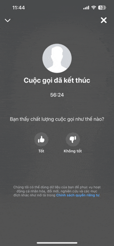 a screenshot of a phone screen that says cuoc gioi da ket thuc at the top