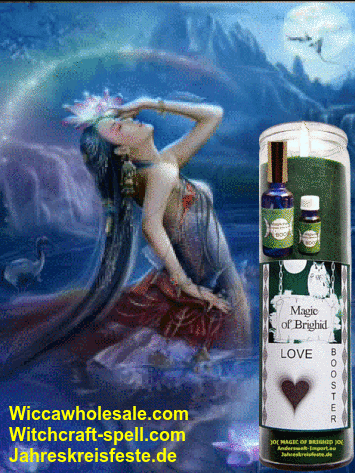 a picture of a woman and a candle that says magic of brighid love