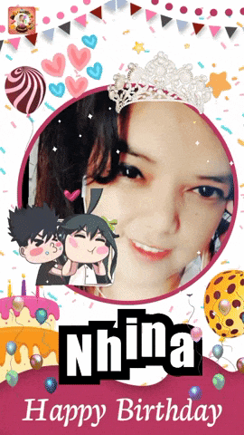 a happy birthday card with a girl wearing a crown