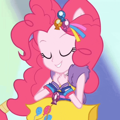 pinkie pie from my little pony equestria girls is wearing a yellow dress and bracelets