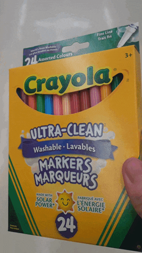 a box of crayola ultra-clean washable lavables markers