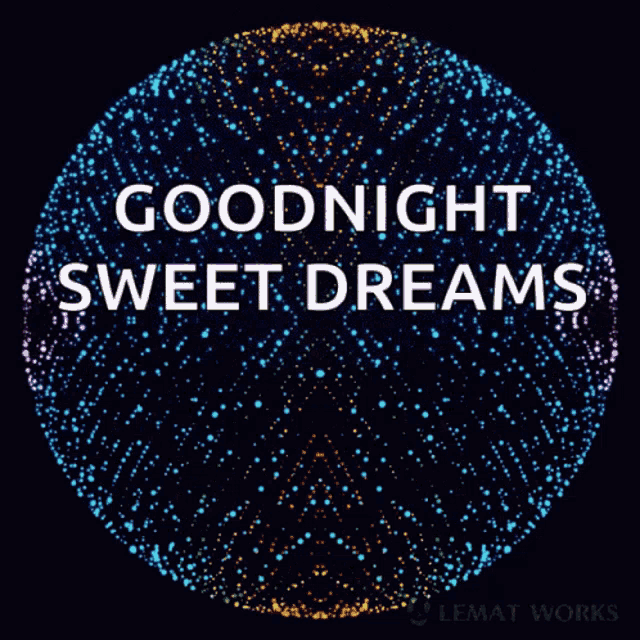 a colorful circle with the words goodnight sweet dreams on it
