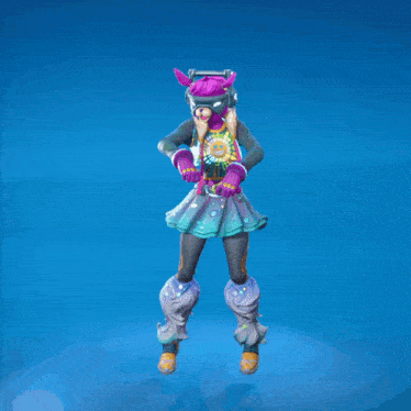 a video game character is wearing a colorful outfit with a sun on her chest