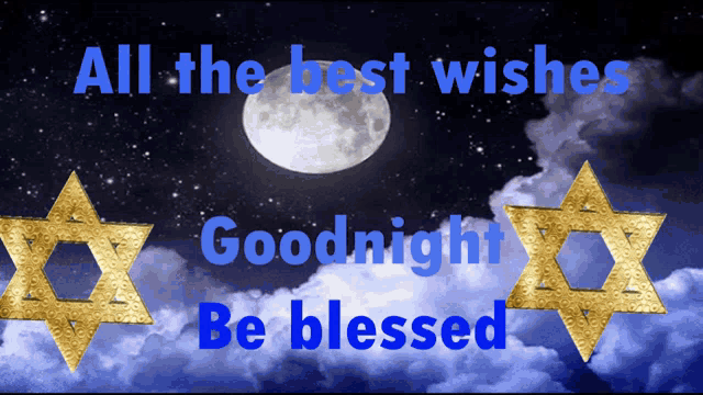 a greeting card says all the best wishes goodnight be blessed