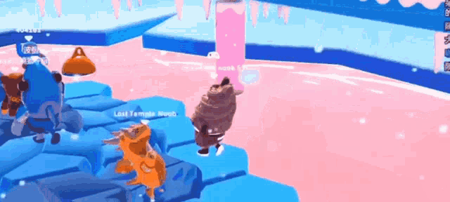 a group of cartoon characters are playing a game called fall guys