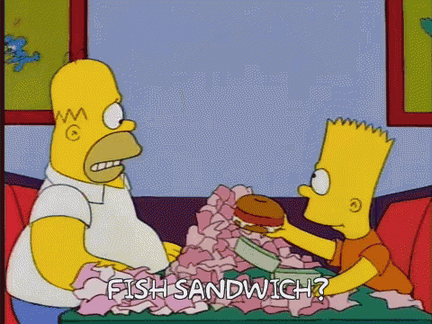Fish Sandwich The Simpsons GIF - Fish Sandwich The Simpsons Hungry GIFs