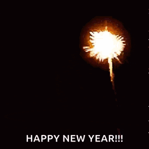 a happy new year greeting card with fireworks in the background
