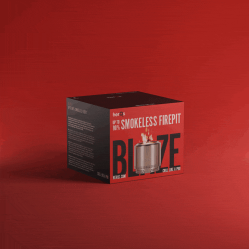a box that says up to 100 % smokeless firepit blaze on it