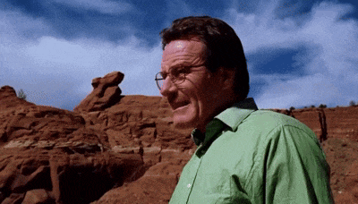 a man wearing glasses and a green shirt stands in front of a rock formation