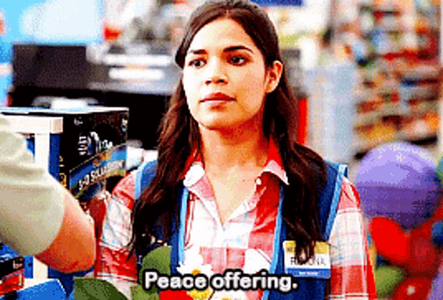 Superstore Amy Sosa GIF - Superstore Amy Sosa Peace Offering GIFs