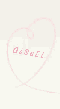 a drawing of a heart with the word gissel on it