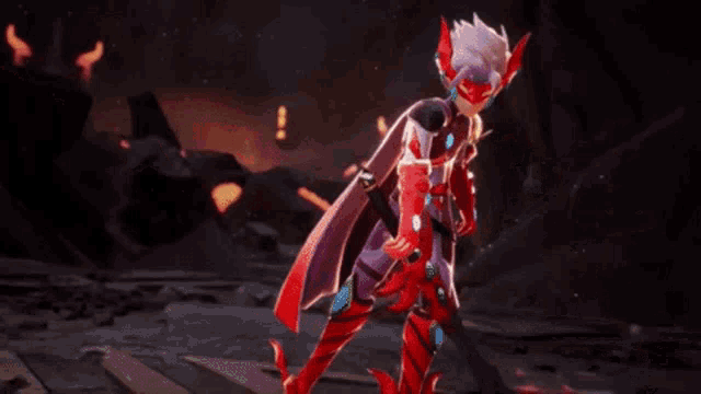 a video game character is holding a sword with the words take that back written below him