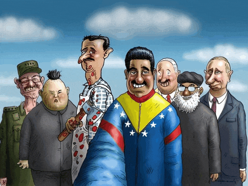 a cartoon of a man wearing a venezuela jacket with stars
