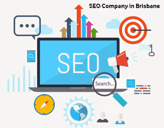 an advertisement for an seo company in brisbane is shown