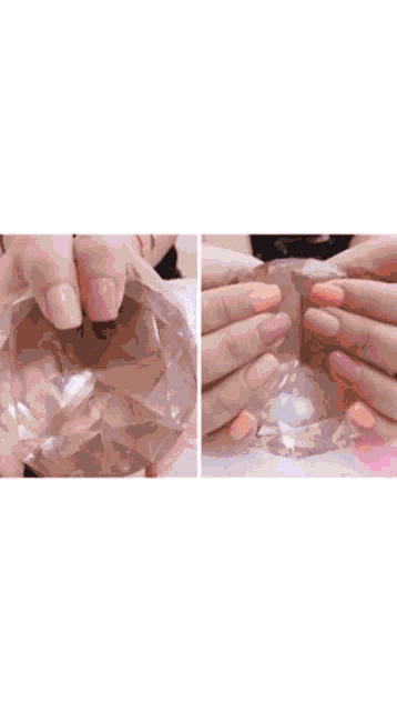 a collage of a woman 's nails and hearts