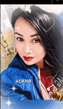 a drawing of a woman with the name adang on her jacket
