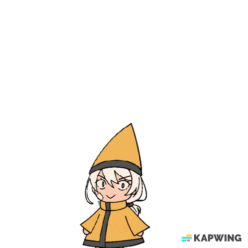 a drawing of a girl with a yellow cape and a red block with three holes in it ..