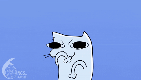 a drawing of a cat with a ncs artist logo on the bottom